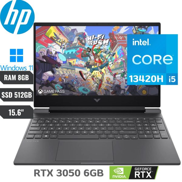 HP VICTUS 15-FA2013 GAMING Core™ i5-13420H 512GB SSD 8GB 15.6" (1920x1080) 144Hz WIN11 NVIDIA® RTX 3050 6GB MICA SILVER Backlit Keyboard  -   B95WHUA#ABA