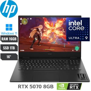 HP OMEN 16-AN0119 GAMING Core™ Ultra 9 285H 1TB SSD 16GB 16" (2560x1600) 240Hz WIN11 NVIDIA® RTX 5070 8192MB SHADOW BLACK RGB Backlit Keyboard  -   BM7B9UA#ABA