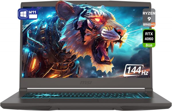 MSI THIN A15 B8VF-270 GAMING AMD Ryzen™ 9 8945HS 1TB SSD 16GB 15.6" (1920x1080) 144Hz IPS WIN11 NVIDIA® RTX 4060 8192MB BLACK Backlit Keyboard  -   Thin A15 B8VF-270US