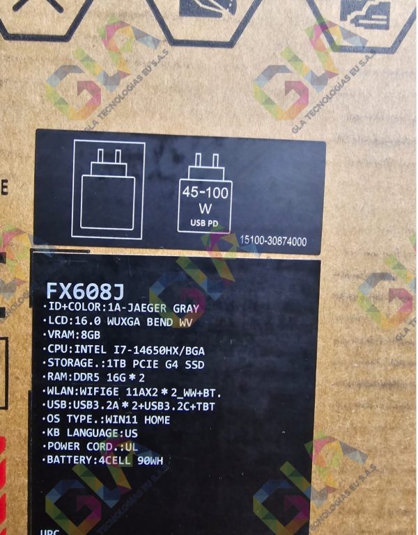 Asus TUF F16 FX608JMR GAMING Core™ i7-14650HX 1TB SSD 32GB 16" (1920x1200) 165Hz IPS WIN11 NVIDIA® RTX 5060 8192MB JAEGAR GRAY Backlit Keyboard