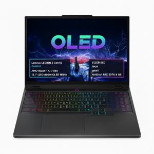 Lenovo LEGION 5 Gen 10 GAMING AMD Ryzen™ AI 7 350 512GB SSD 16GB 15.1" (2560x1600) OLED 165Hz WIN11 NVIDIA® RTX 5070 8192MB ECLIPSE BLACK Backlit Keyboard
