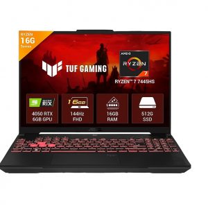 Asus TUF FA607NUG-WH73 GAMING AMD Ryzen™ 7 7445HS 512GB SSD 16GB 16" (1920x1080) WUXGA 144HZ WIN11 NVIDIA® RTX 4050 MECHA GRAY Backlit keyboard  -   90NR0MU3-M00AT0