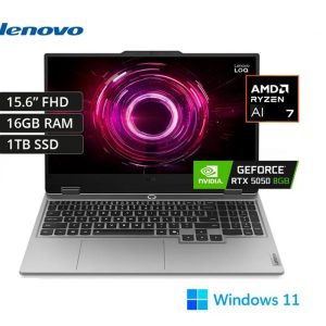 Lenovo LOQ 15AHP10 GAMING AMD Ryzen™ 7 250 1TB SSD 16GB 15.6" (1920x1080) 144Hz WIN11 LUNA GRAY NVIDIA® RTX 5050 8192MB Backlit Keyboard  INGLES -   83JG000FUS