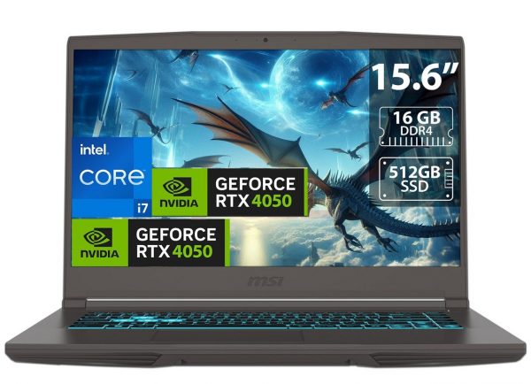 MSI THIN 15 B13VE GAMING Core™ i7-13620H 512GB SSD 16GB 15.6" (1920x1080) 144Hz WIN11 NVIDIA® RTX 4050 6144MB BLACK Backlit Keyboard  INGLES