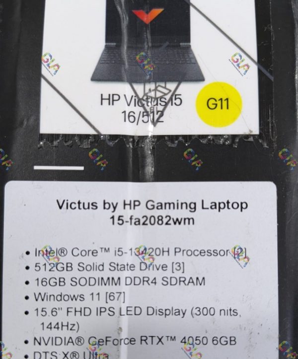 HP VICTUS 15-FA2709 GAMING Core™ i5-13420H 512GB SSD 16GB 15.6" (1920x1080) 144Hz WIN11 NVIDIA® RTX 4050 6144MB BLACK Backlit Keyboard