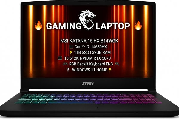 MSI KATANA 15 HX B14WGK i7-14650HX 1TB SSD 32GB 15.6" 2K(2560x1440) 165Hz WIN11 NVIDIA® RTX 5070 8192MB BLACK Backlit Keyboard  INGLES (copia)