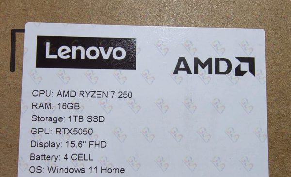 Lenovo LOQ 15AHP10 GAMING AMD Ryzen™ 7 250 1TB SSD 16GB 15.6" (1920x1080) 144Hz WIN11 LUNA GRAY NVIDIA® RTX 5050 8192MB Backlit Keyboard  INGLES -   83JG000FUS